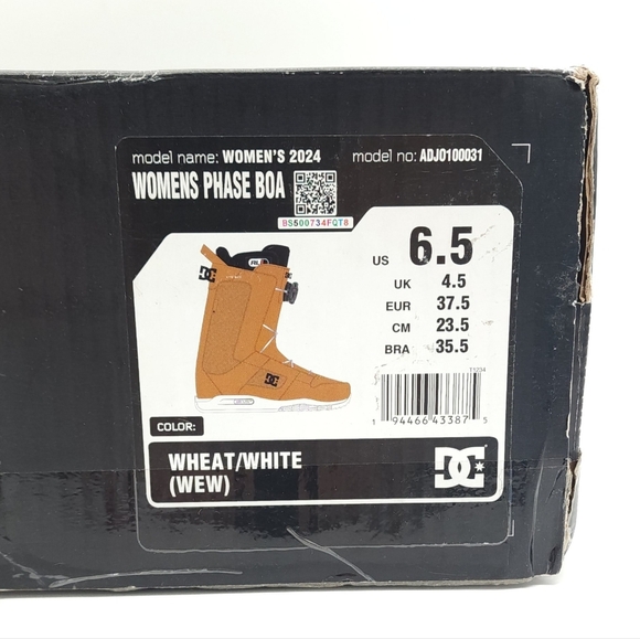 DC Women's Phase BOA Snowboard Boots 2024 Wheat/White Size 6.5 - Picture 2 of 11